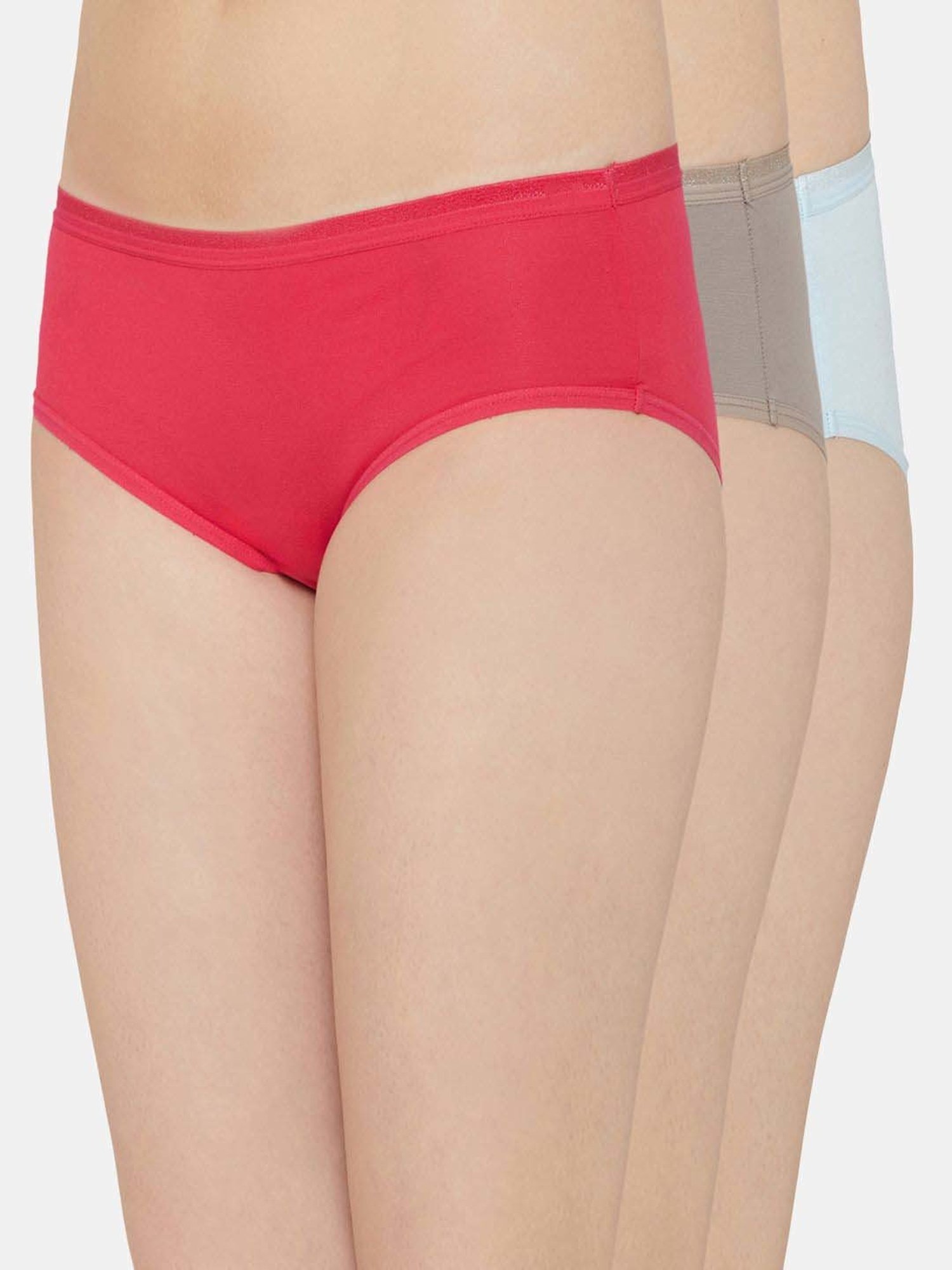 Wacoal Pink & Green Cotton Hipster Panties - Pack Of 3