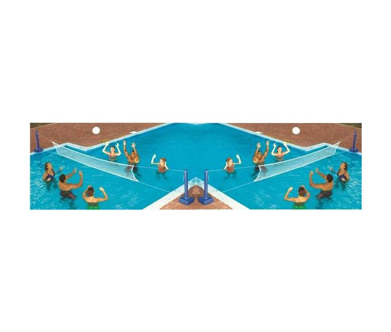 2) Swimline 9186 Cross Inground Swimming Pool Fun Volleyball Net Game Water Sets