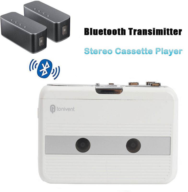 Bluetooth Transmitter Walkman Stereo Cassette Player with FM Radio Auto-revers function Personal Bluetooth Cassette Player Transmit Tape Music to Bluetooth Earphone or Speaker
