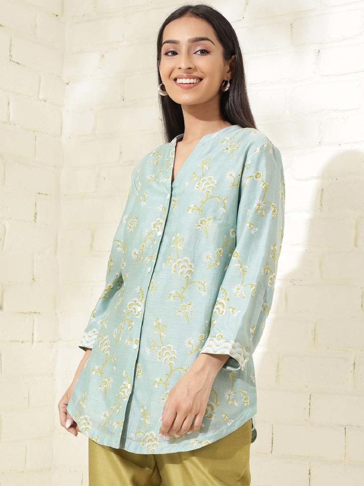 Fabindia Blue Printed Tunic