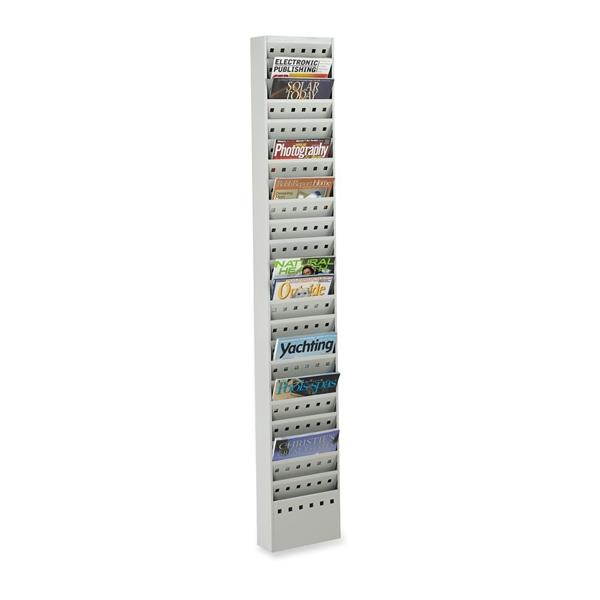 Safco Steel Magazine Rack 23 Compartments 10w x 4d x 65-1/2h Gray 4322GR