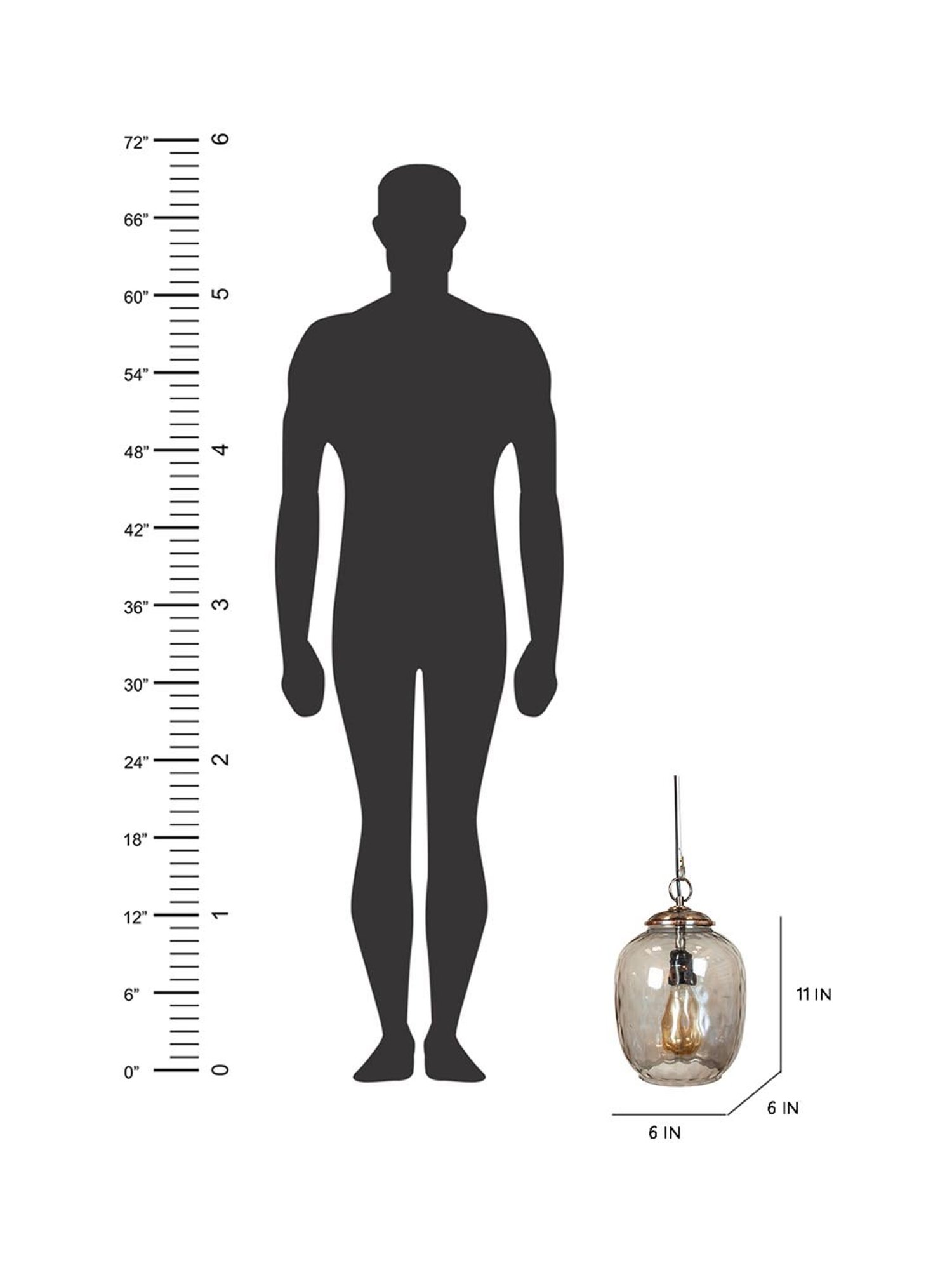 Kapoor E Illuminations Doriane Dark Transparent Glass Hanging Light - Set of 1