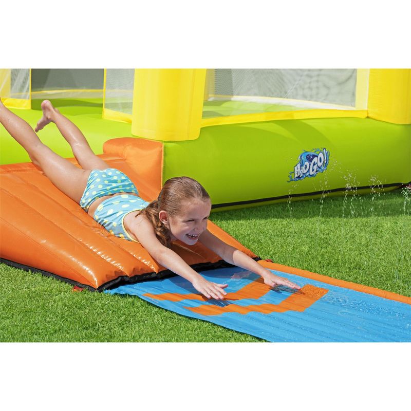 H2OGO! 53344E 22 x 10 x 5 Foot Splash & Dash Kids Inflatable Backyard Mega Bounce House Water Slide Park with Bouncer, Slide, & Kiddie Pool
