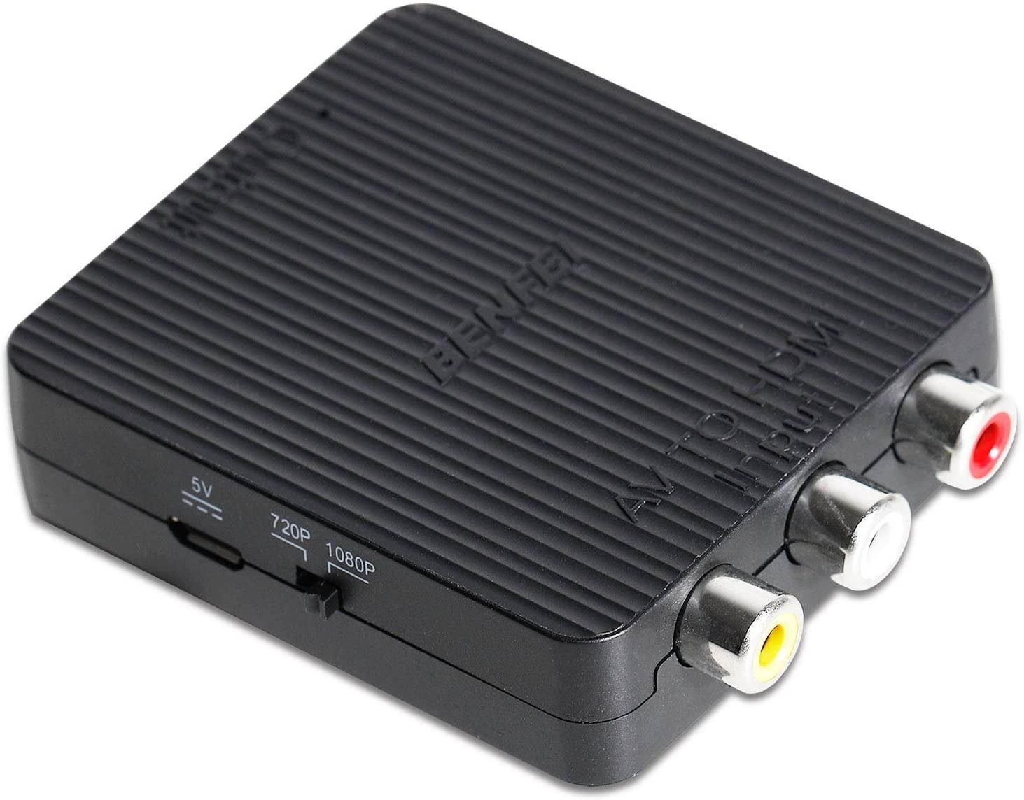 RCA to HDMI, BENFEI RCA Composite CVBS AV to HDMI Adapter Supports PAL/NTSC Compatible for WII, WII U, PS one, PS2, PS3, STB, Xbox, VHS, VCR, Blue-Ray DVD Players