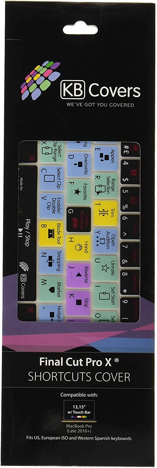 KB Covers Final Cut Pro Keyboard Cover Compatible with 13  & 15  MacBook Pro w Touch Bar (2016+) | Ultra Thin Dust Water Dirt Resistant Silicone Skins