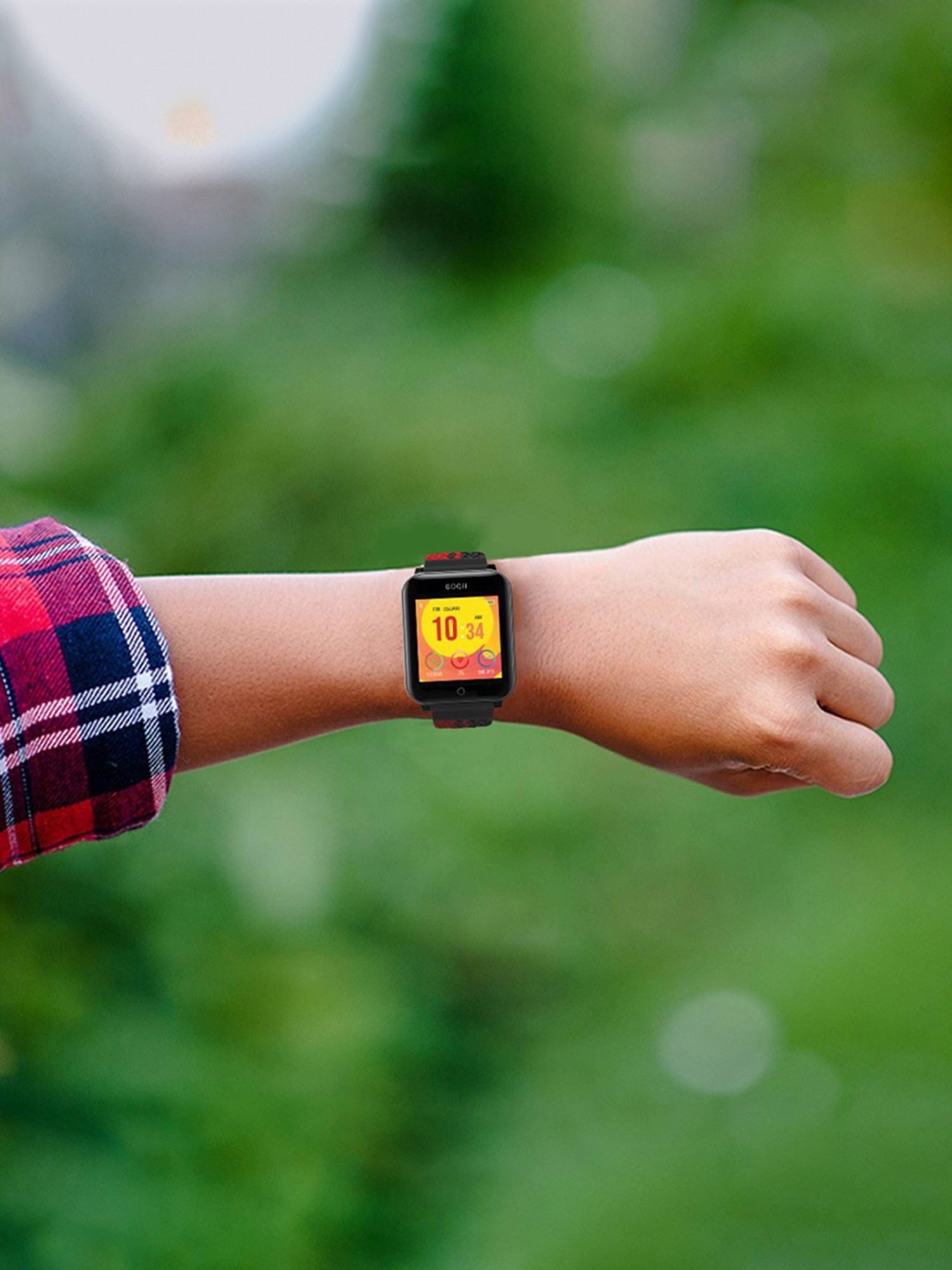 GOQii Smart Vital Junior for Kids Fitness with 3 Months Health Coaching Smartwatch (Red Strap)