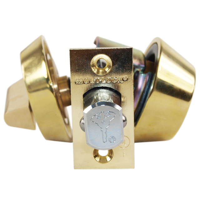 Mul-t-lock HD1-05-MT5 Brass, Hercular Single Cylinder Deadbolt with Thumb Turn, HIGH SECURITY, MT5 + KEYWAY