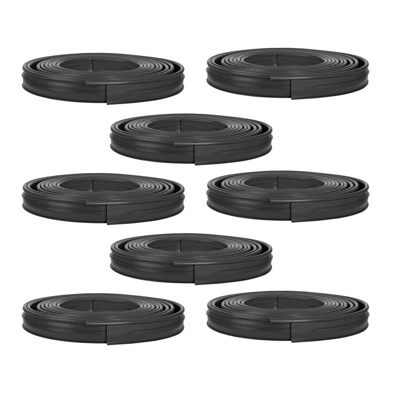 Suncast Professional Grade Dig In 60 Foot Landscape Edging Roll, Black (8 Pack)