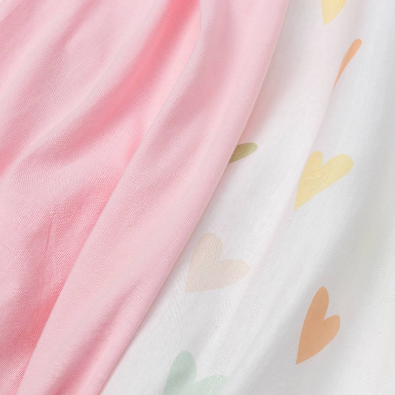 Fitted Playard Jersey Sheet - Cloud Island™ Hearts/Pink 2pk