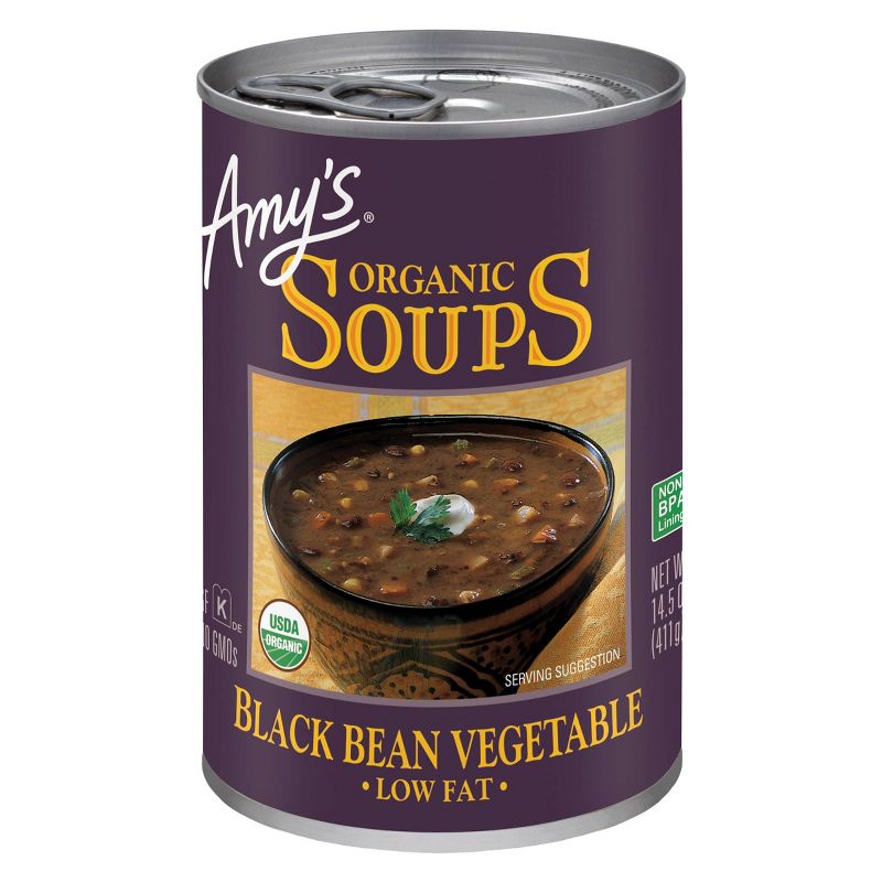 Amy's Organic Low Fat Black Bean Vegetable Soup 14.5oz