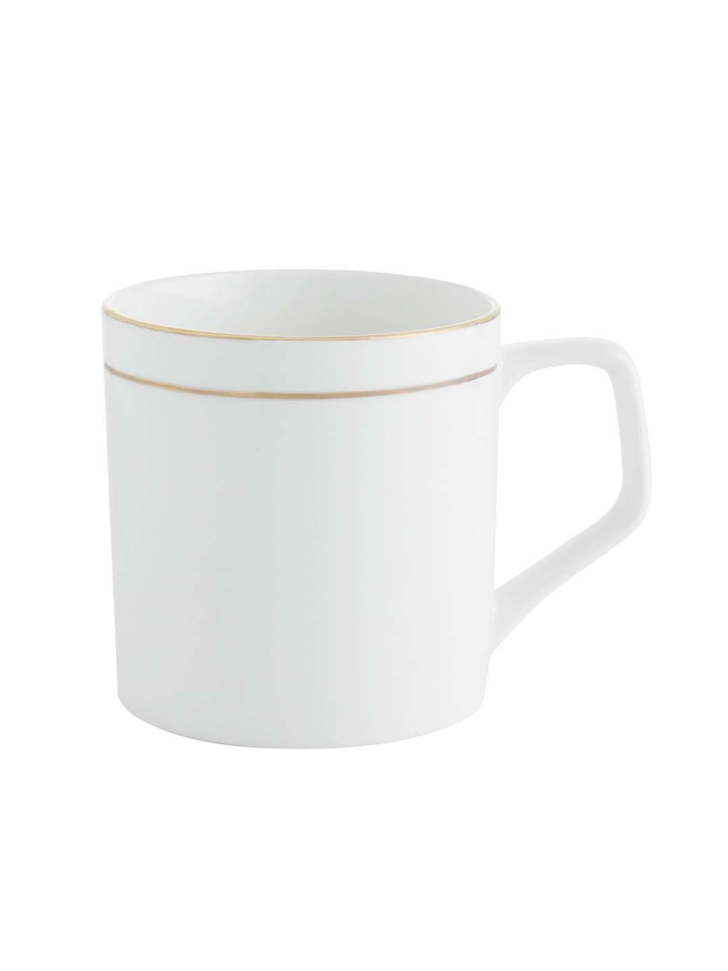 Clay Craft White & Gold Fine Ceramic Coffee & Tea Mugs (220 ml) - Set of 6