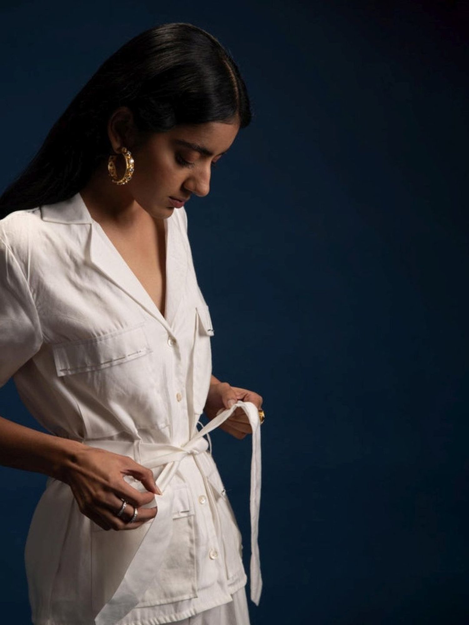 Khajoor Studio White Fragments Morning Safari Shirt