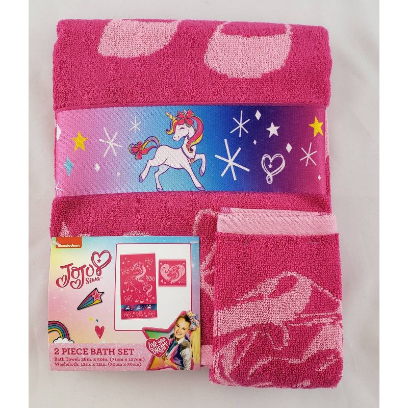 Nickelodeon JoJo Siwa Bath Towel Wash Cloth Set