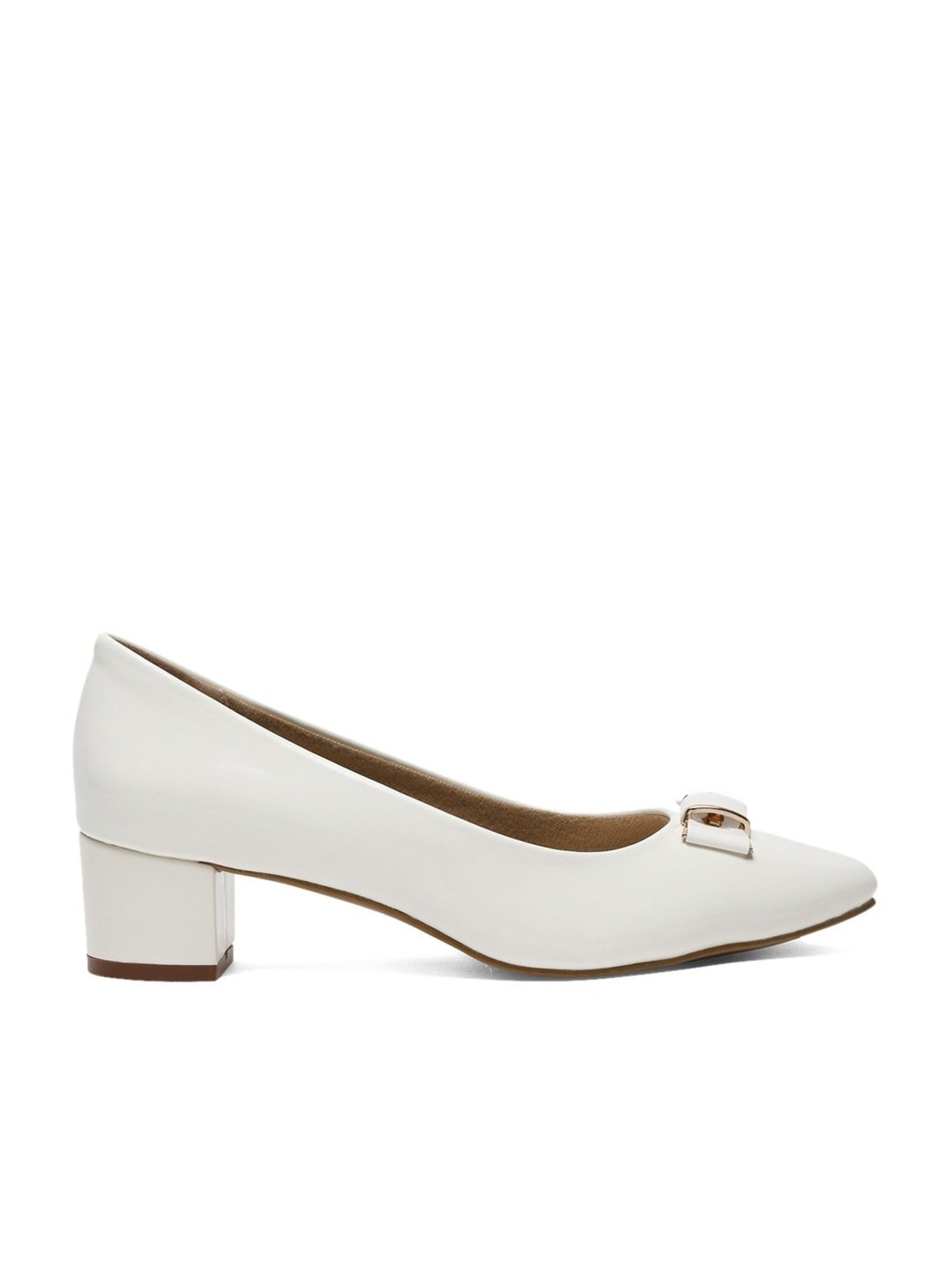 Flat N Heels Women's White Casual Pumps