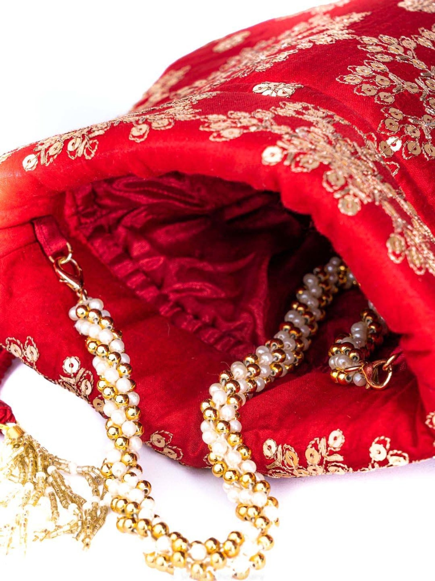 NR by Nidhi Rathi Red Fabric Potli