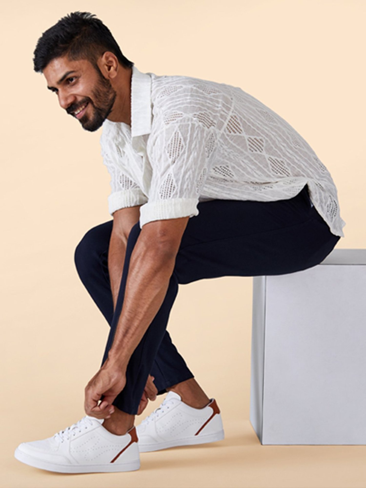 Neemans Men's Pop White Casual Sneakers