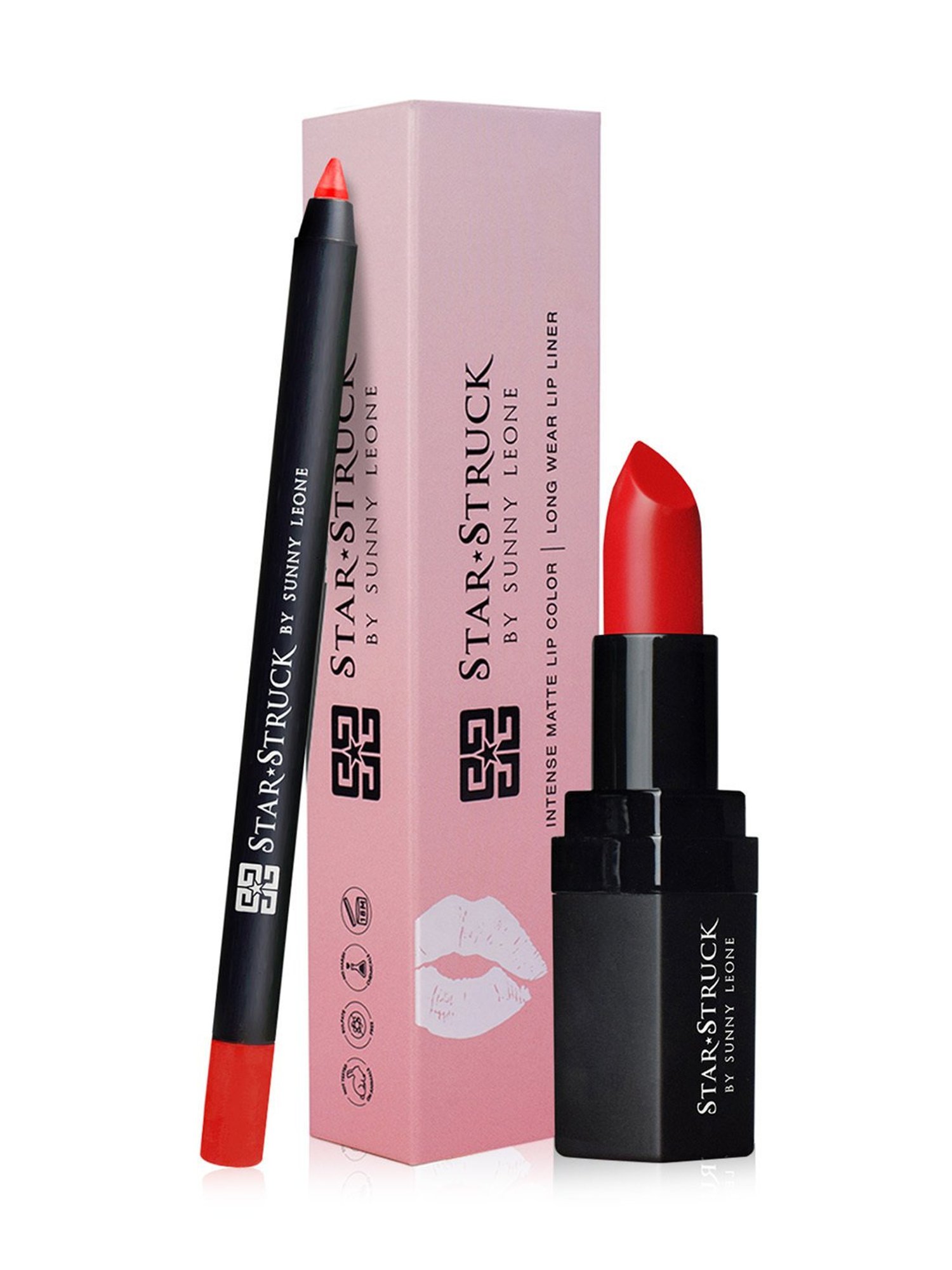 StarStruck By Sunny Leone Lip Gloss+Liner Lip Kit Wine - Pack of 2