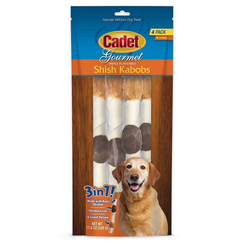 Cadet Shish Kabobs Rawhide Dog Treats - 4pk - XL