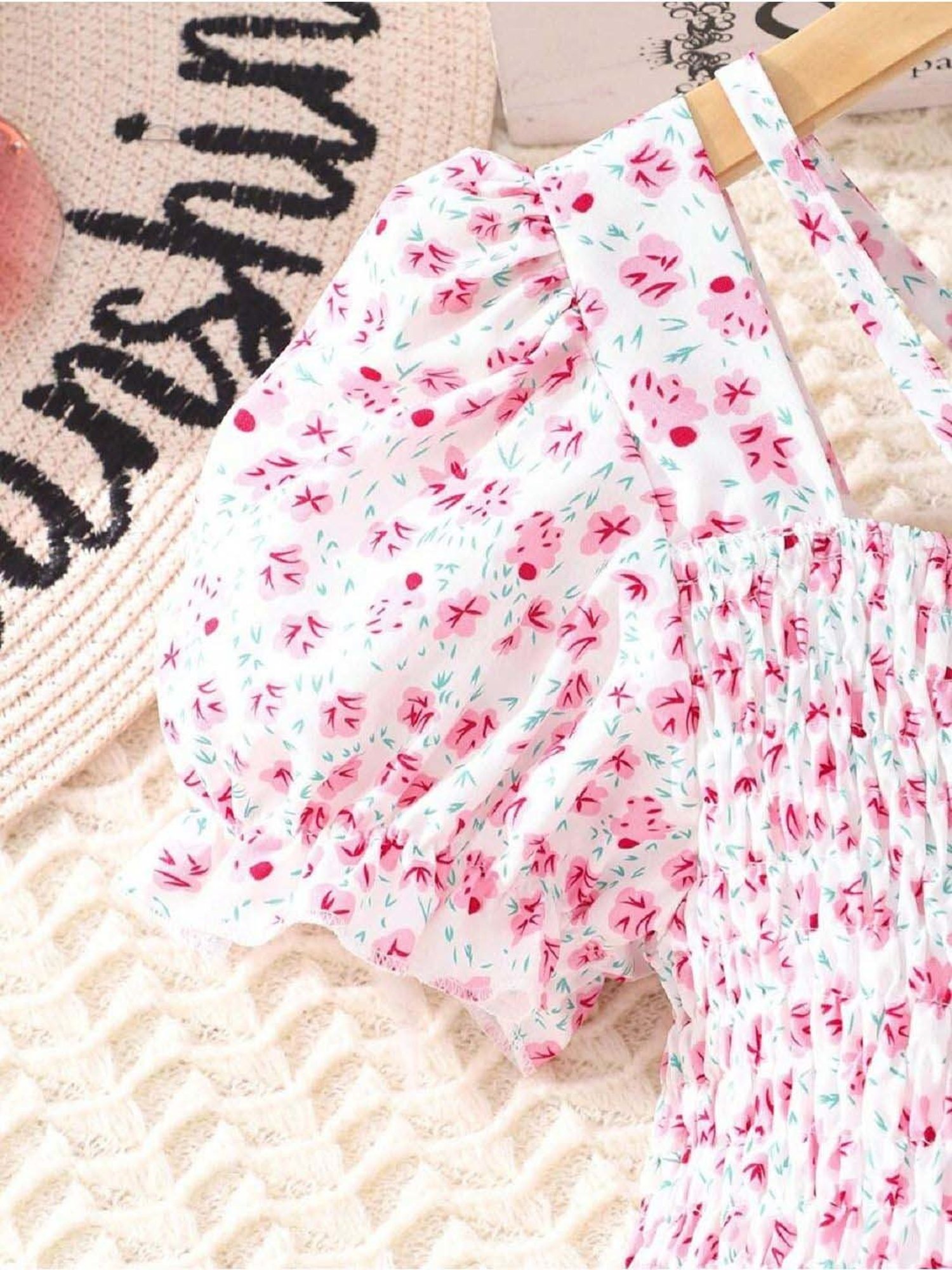 Bolly Lounge Girls Blush Pink Floral Dress