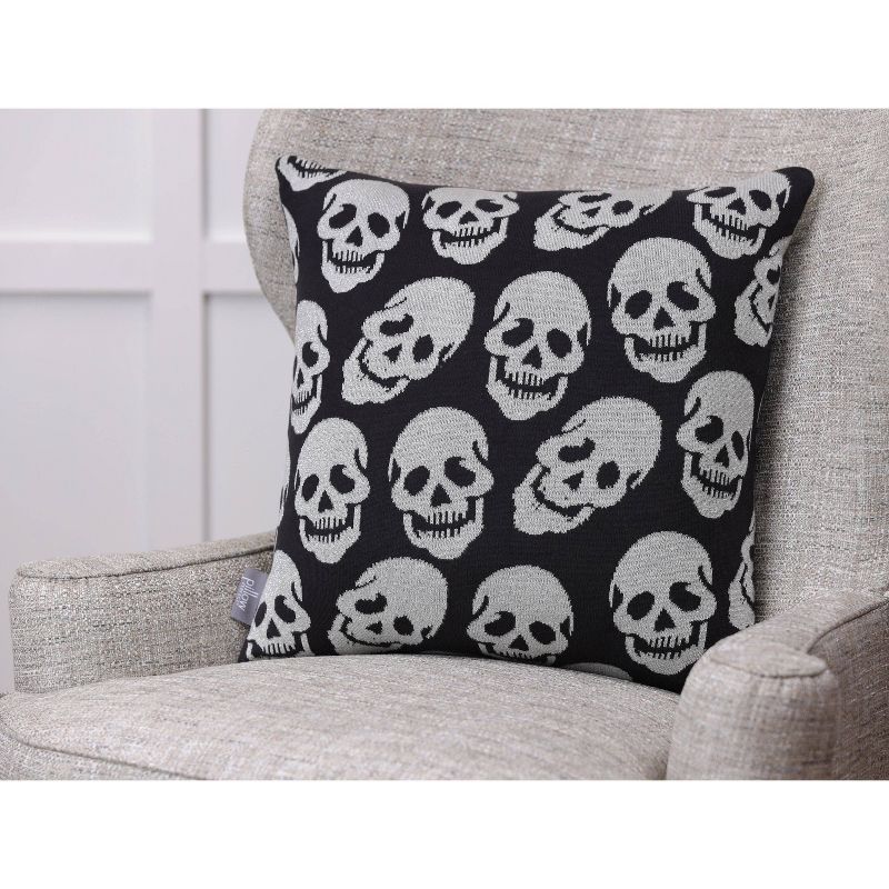Glitzy Skulls Square Throw Pillow - Pillow Perfect
