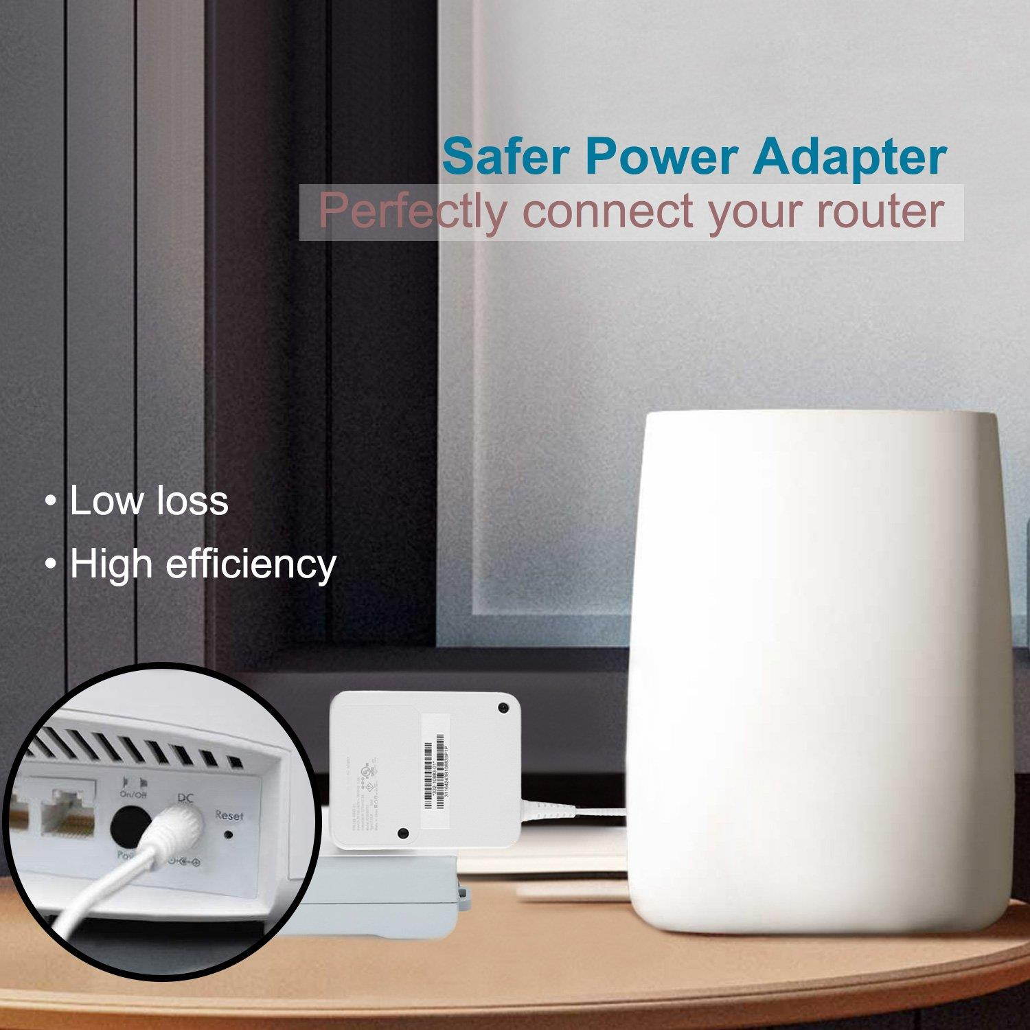 Juyoon 12V Charger ac adapter for Netgear Orbi WiFi System AC3000 AC2200 RBK53 RBK43 RBK20 RBW30 RBK50 RBK40 RBK30 RBK23, eero Home WiFi System A010101 A010201 A010301