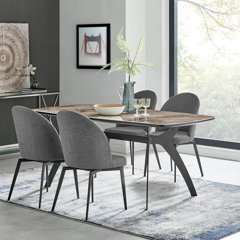 5pc Andes and Sunny Rectangular Dining Set Gray - Armen Living