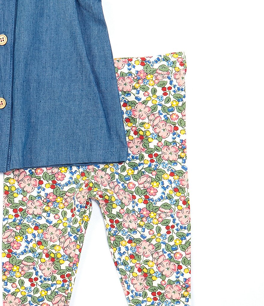 Starting Out Baby Girls 3-24 Months Chambray Top & Floral Legging Set