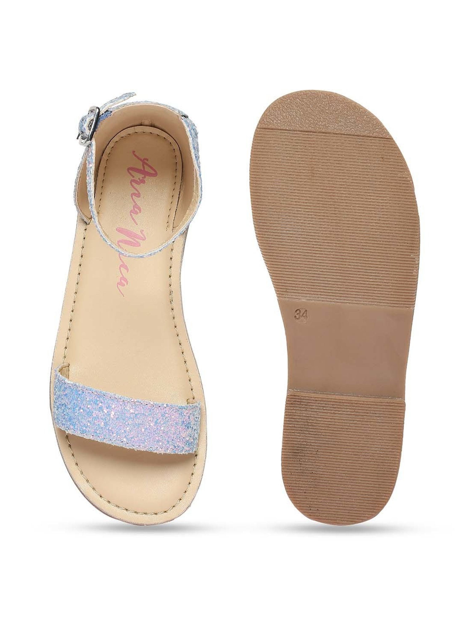 Aria Nica Kids Spark Lavender & Beige Ankle Strap Sandals