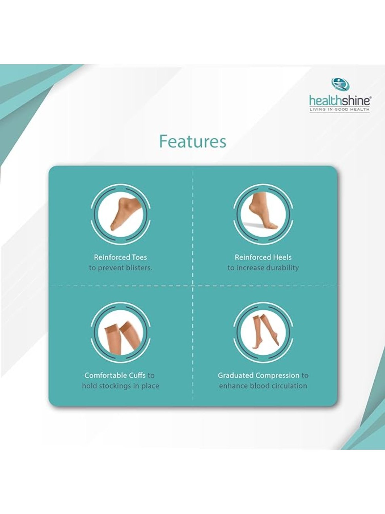 Healthshine Medical Compression Stockings Class II Knee Length for Men and Women, XXL (Beige)