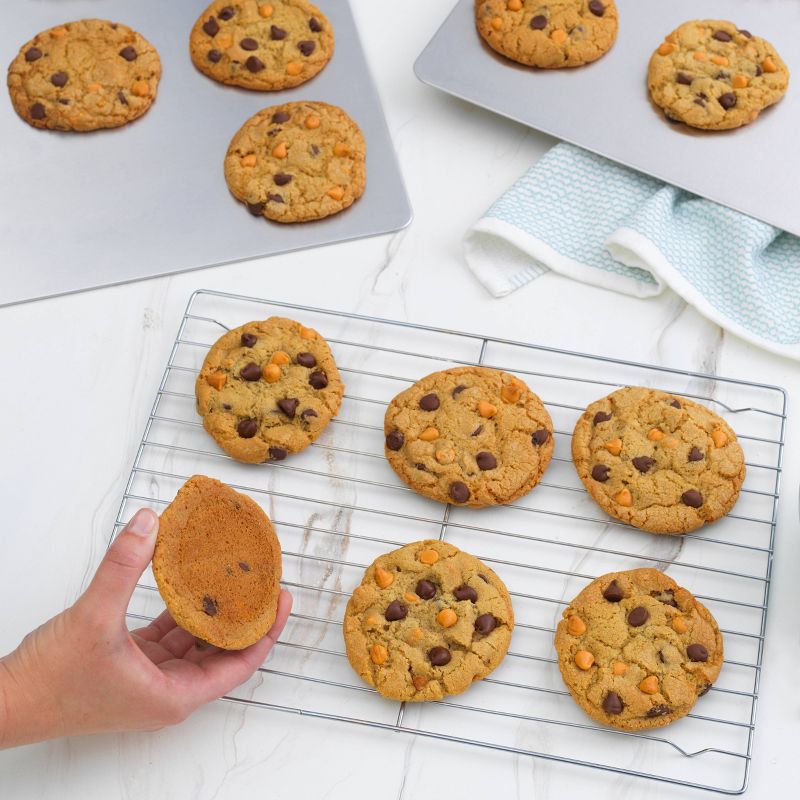 T-Fal 2pc Medium and Large Cookie Sheets Silver