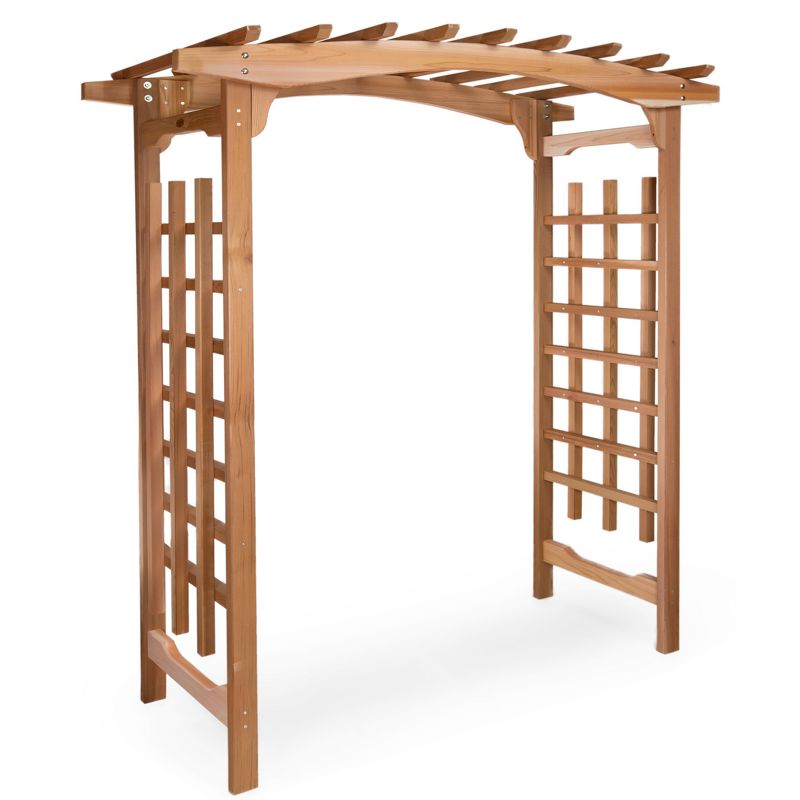 All Things Cedar PA96 Backyard Garden Wooden Traditional Archway Pagoda Arbor