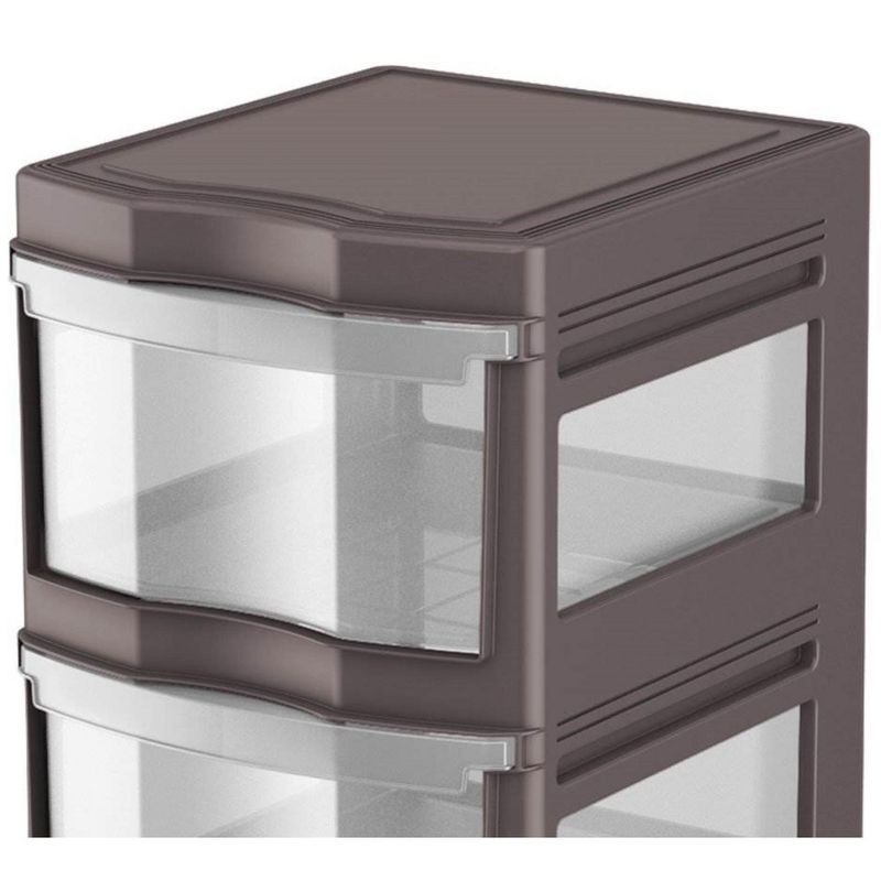 Life Story Classic Gray 3 Shelf Home Storage Container Organizer Plastic Drawers with Wheels for Closet, Dorm, or Office