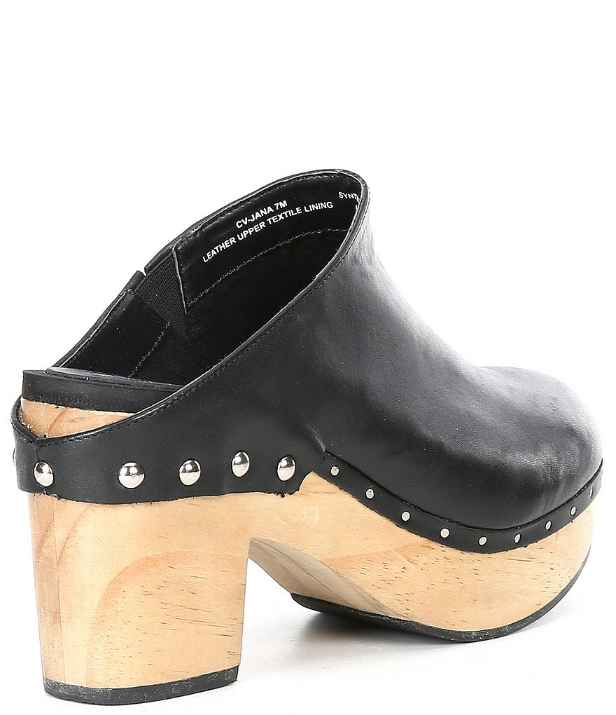 Chelsea & Violet Jana Studded Leather Clogs