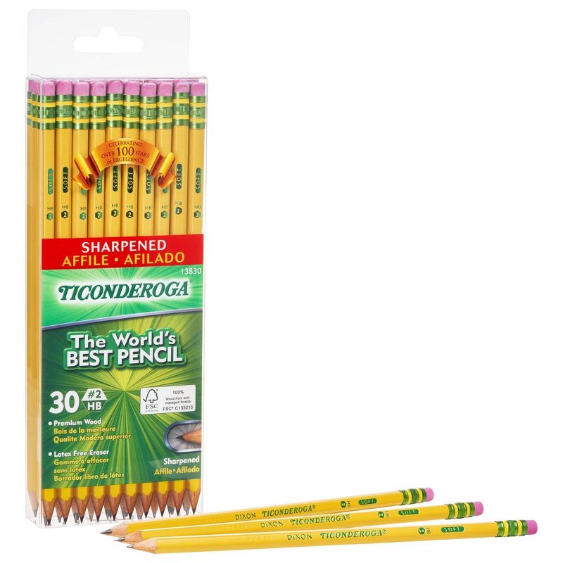 30pk #2 Pre-Sharpened Pencil - Ticonderoga