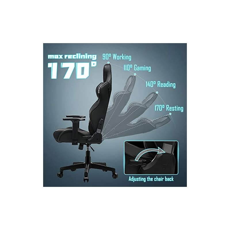 Executive Swivel Office Chair, High-Back Racing Gaming Chair, Ergonomic Adjustable Computer Desk Chair, PU Leather Task Chair with Headrest and Lumbar Support（Contoured Design）