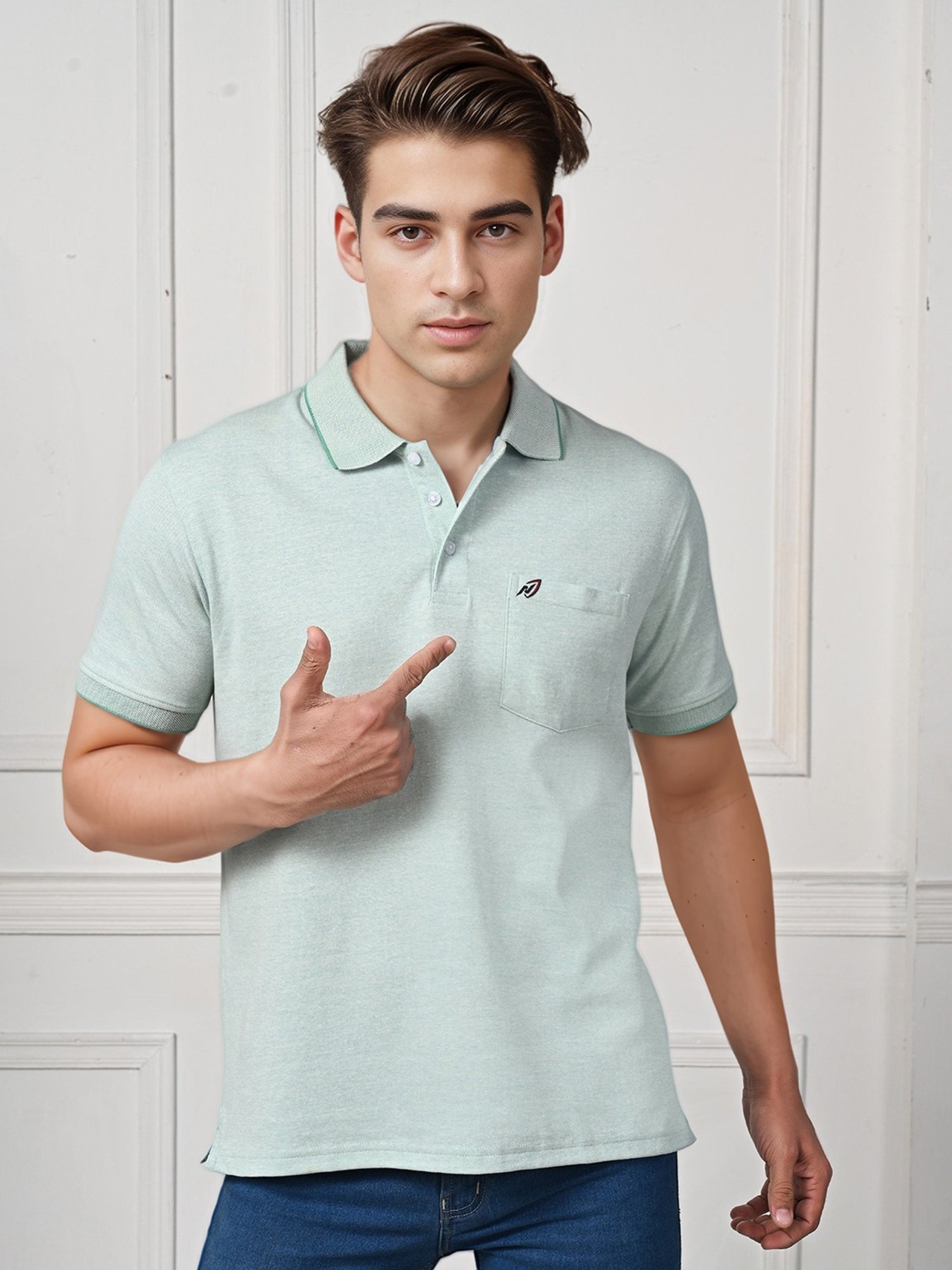 Lux Nitro Pista Cotton Regular Fit Texture Polo T-Shirt