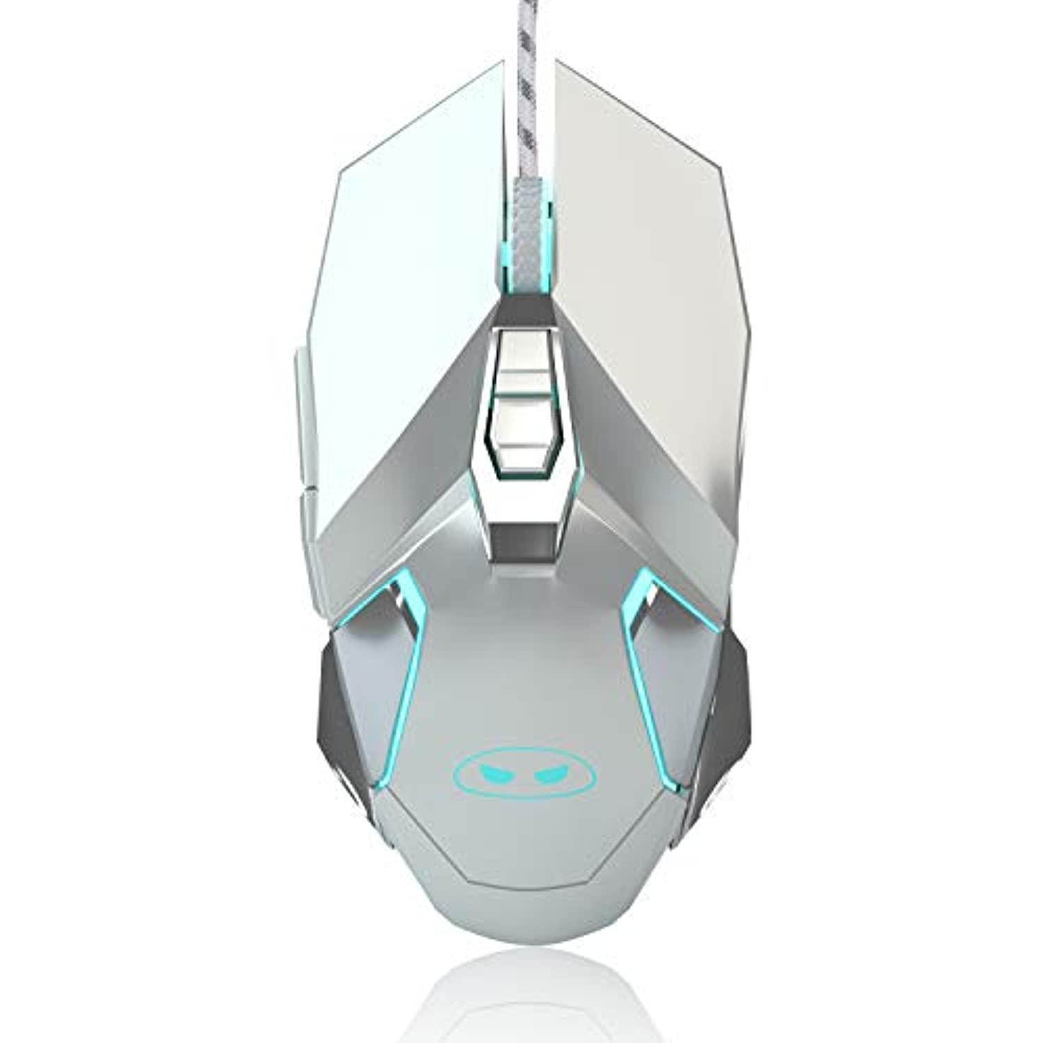 magegee g10 gaming mouse wired, 7 colors breathing led backlit gaming mouse, 6 adjustable dpi (up to 3200 dpi), ergonomic optic