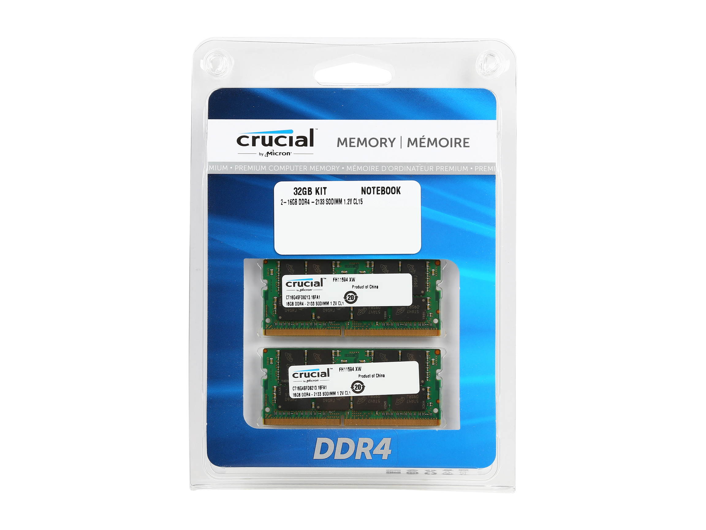 Crucial 32GB (2 x 16GB) 260-Pin DDR4 SO-DIMM DDR4 2133 (PC4 17000) Laptop Memory Model CT2K16G4SFD8213