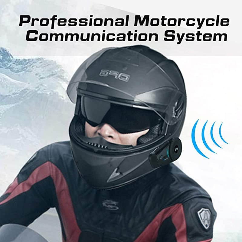 Bluetooth Headset Motorcycle Intercom SCS ETC S9 2019 Intercom Motorcycle Communication System Wireless Headphone with Noise Cancellation Up to 6 Riders for Motorbike Skiing