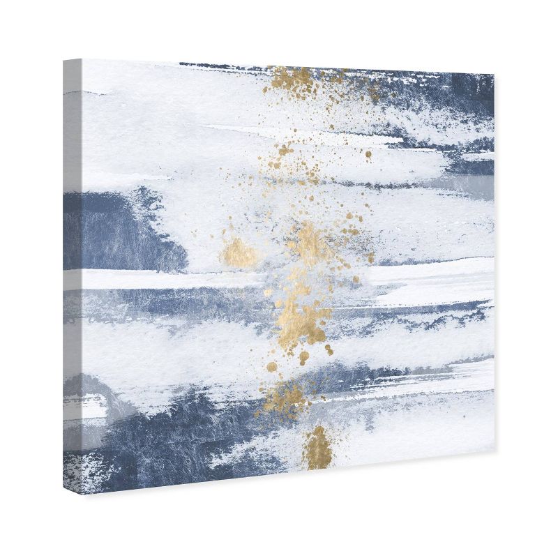 12" x 12" Sun and Rain Sea Abstract Unframed Canvas Wall Art in Blue - Unbranded