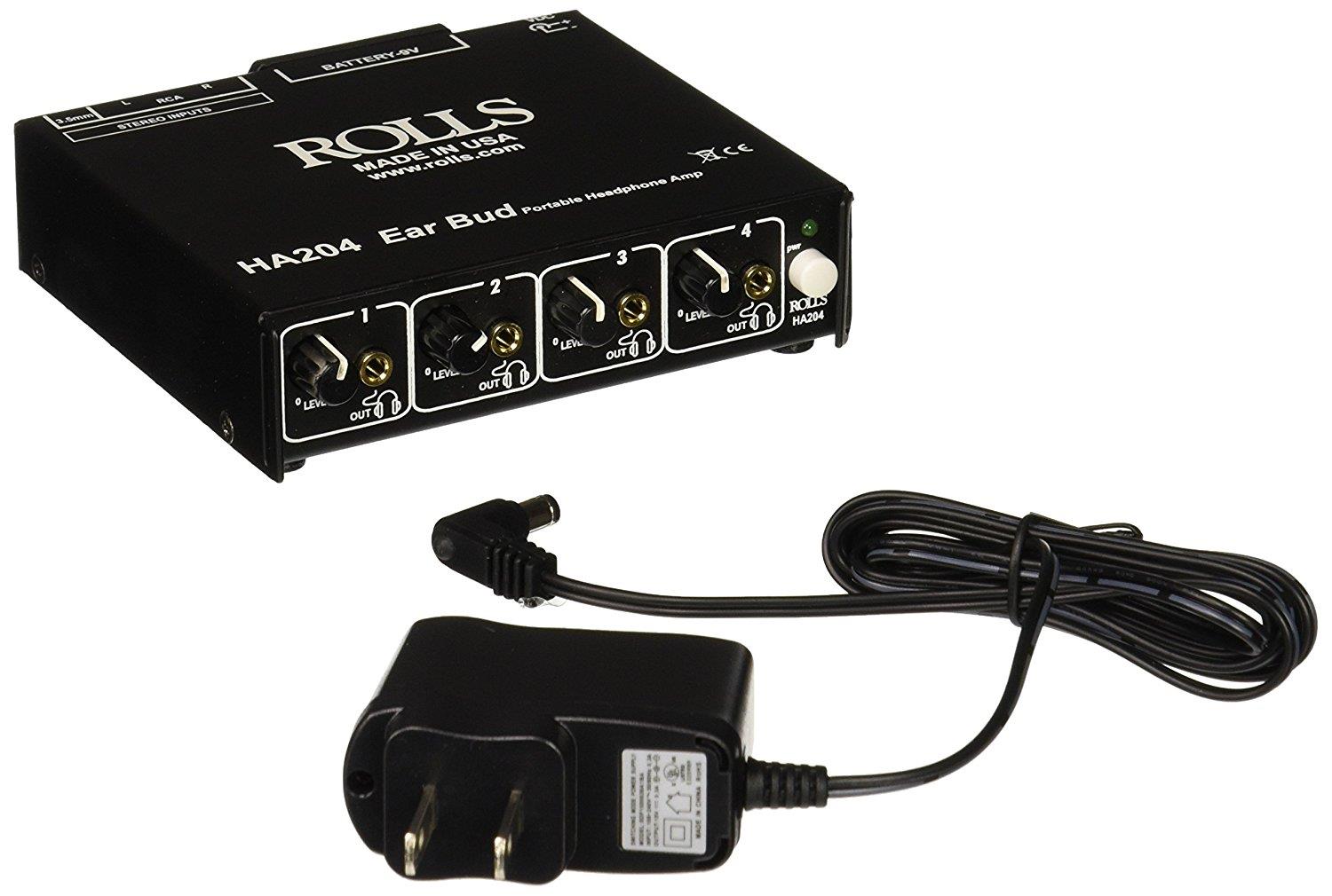 Rolls HA204p Portable 4-Channel Battery Operated Headphone Amplifier #HA204P