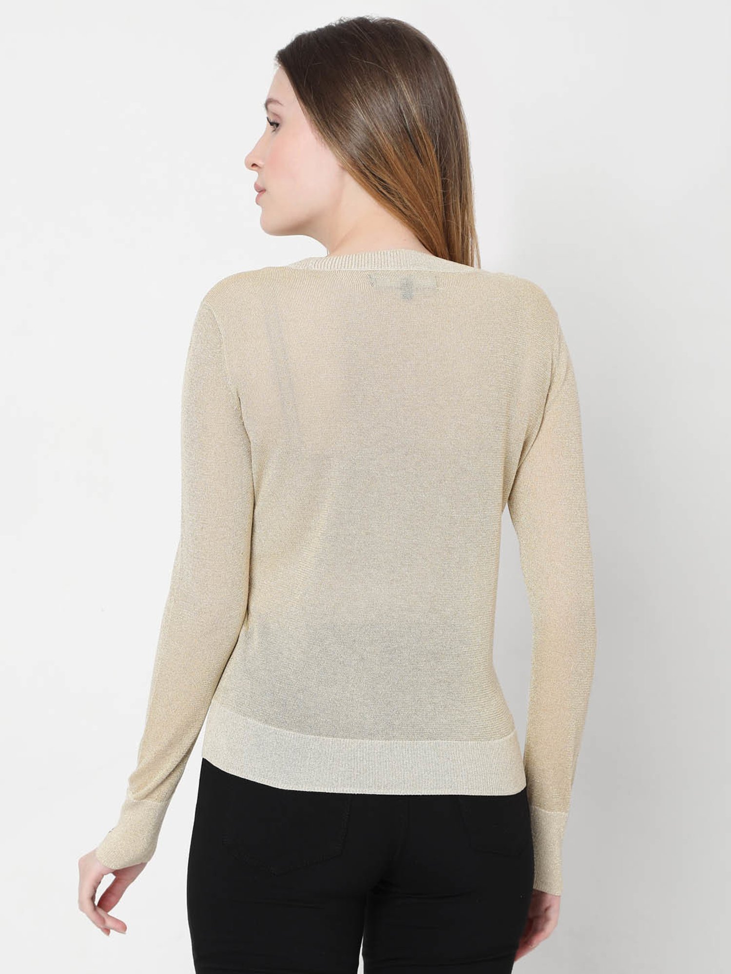 Vero Moda Beige Textured Sweater