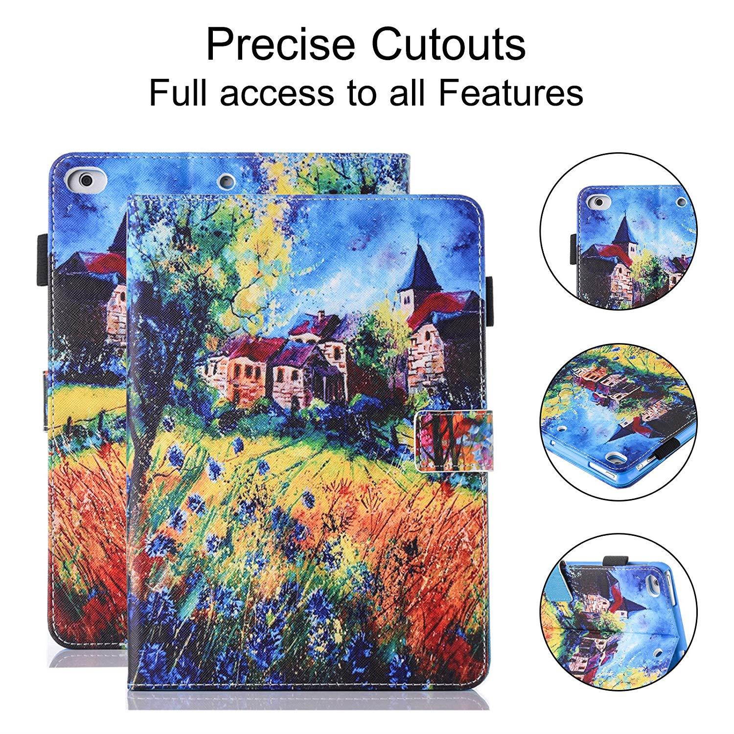 iPad 2018 2017 9.7 Inch Case/iPad Air 2 Case/iPad Air Case,Dteck PU Leather Smart Multi-Angle Stand Protective Cover Auto Wake/Sleep Feature Case for iPad 2017 2018 9.7 Inch,iPad Air 1 2,Town