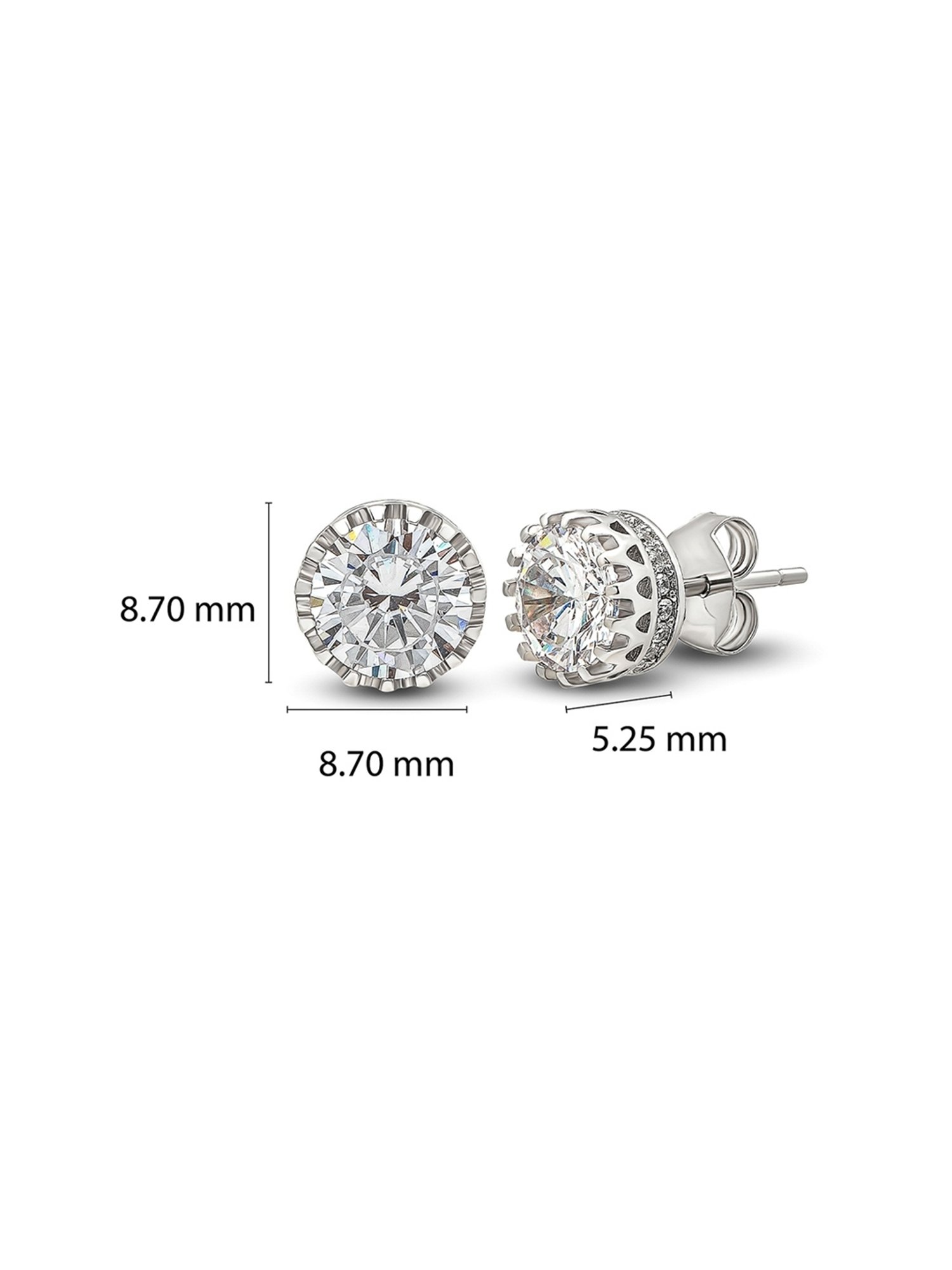 Silberry 92.5 Sterling Silver Crystal Craze Stud Earrings for Women