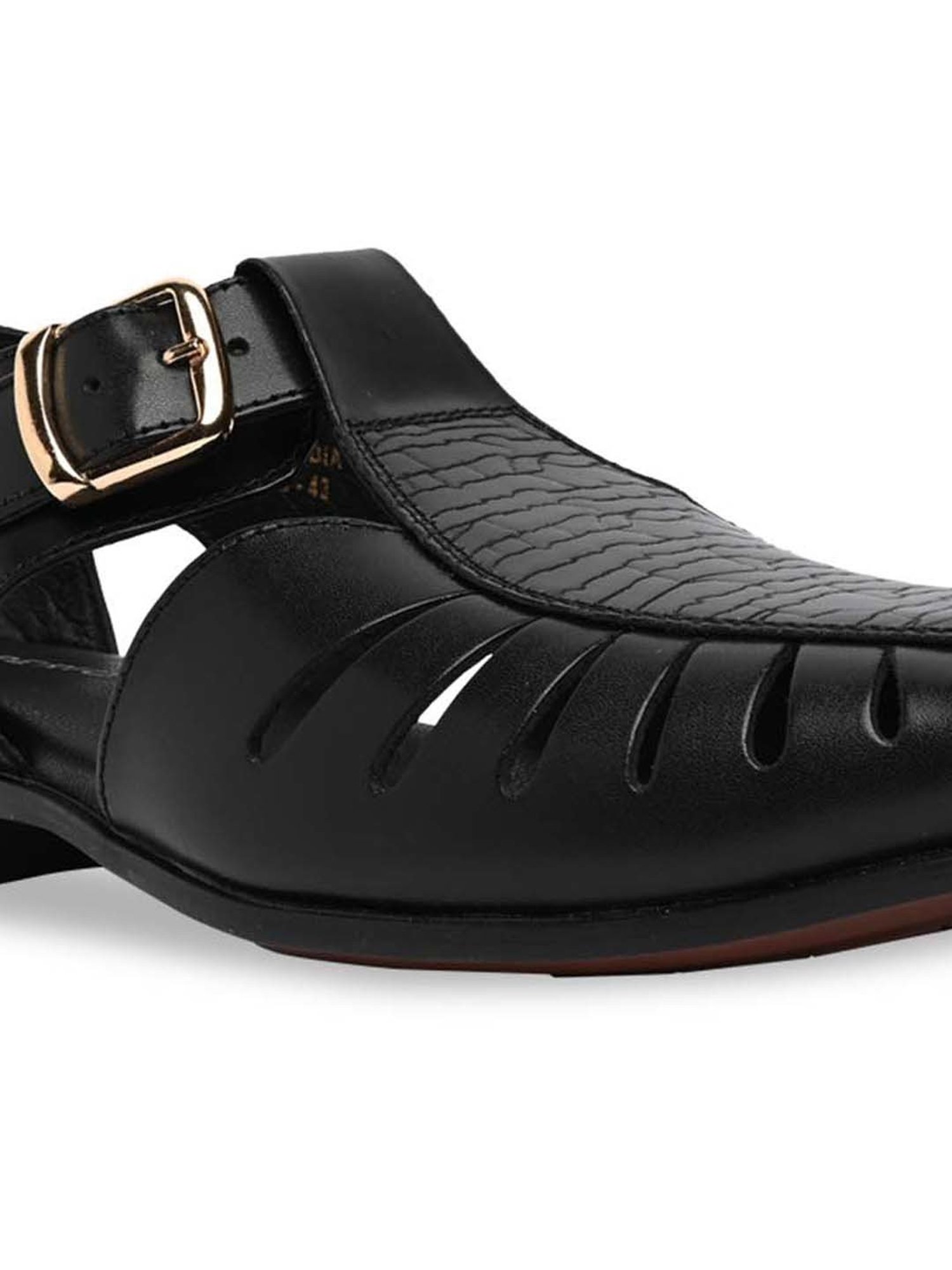 Imperio by Regal Men's Black Fisherman Sandals