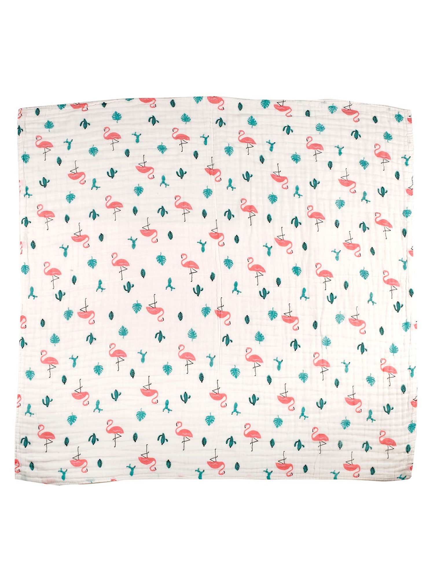Baby Moo Flamingo White Muslin Blanket
