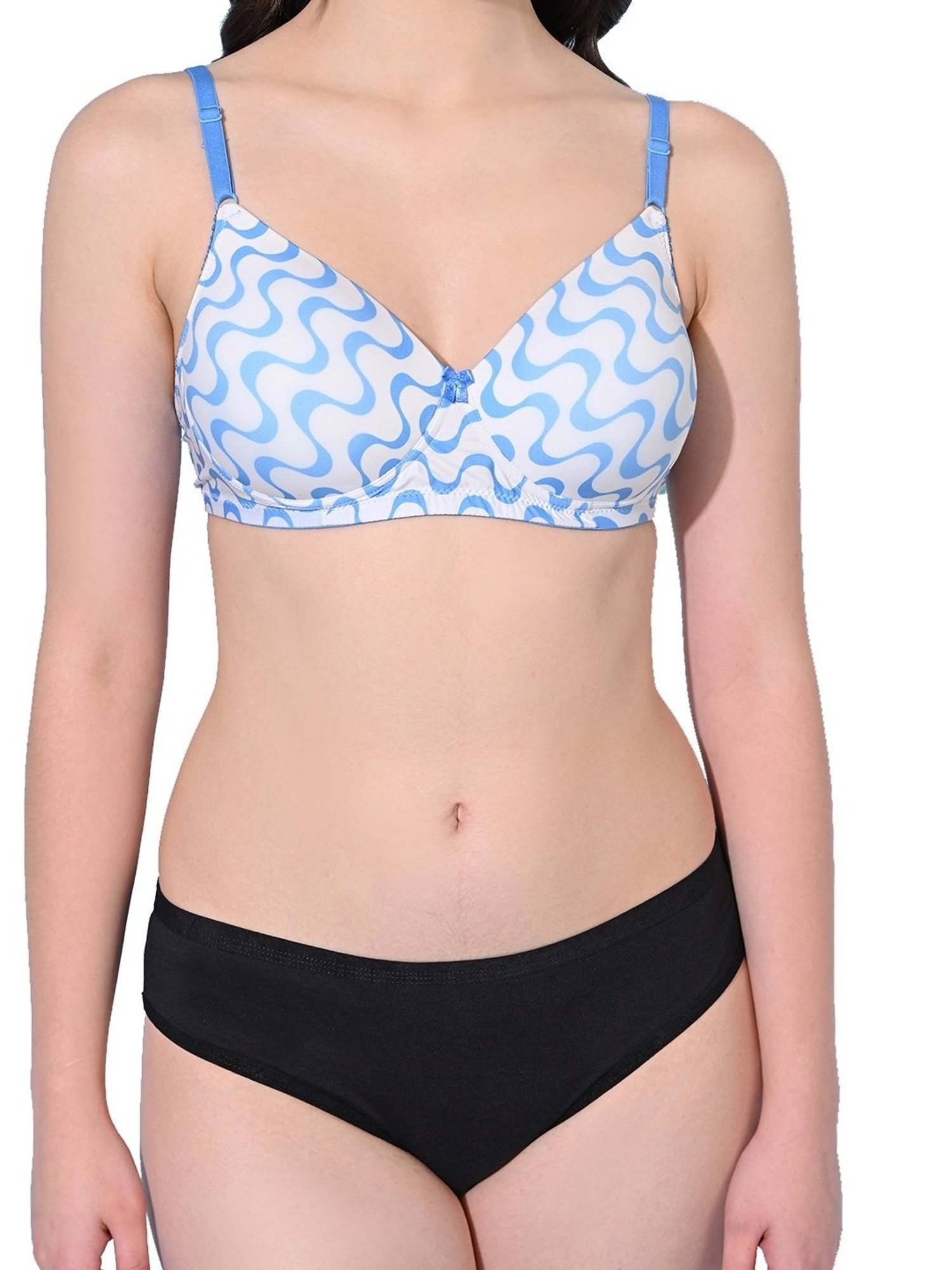 mod & shy Pink Self Pattern Lingerie Set