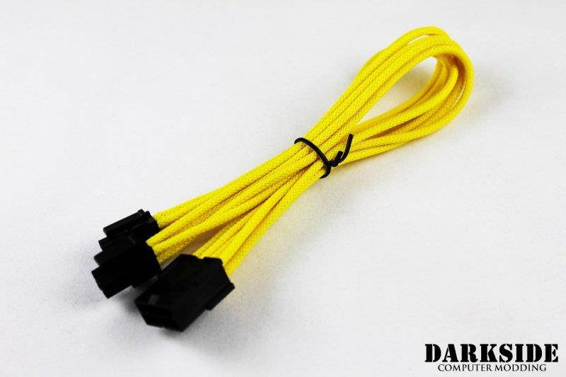 Darkside 4+4 EPS 12" (30cm) HSL Single Braid Extension Cable - Yellow II UV (DS-0435)