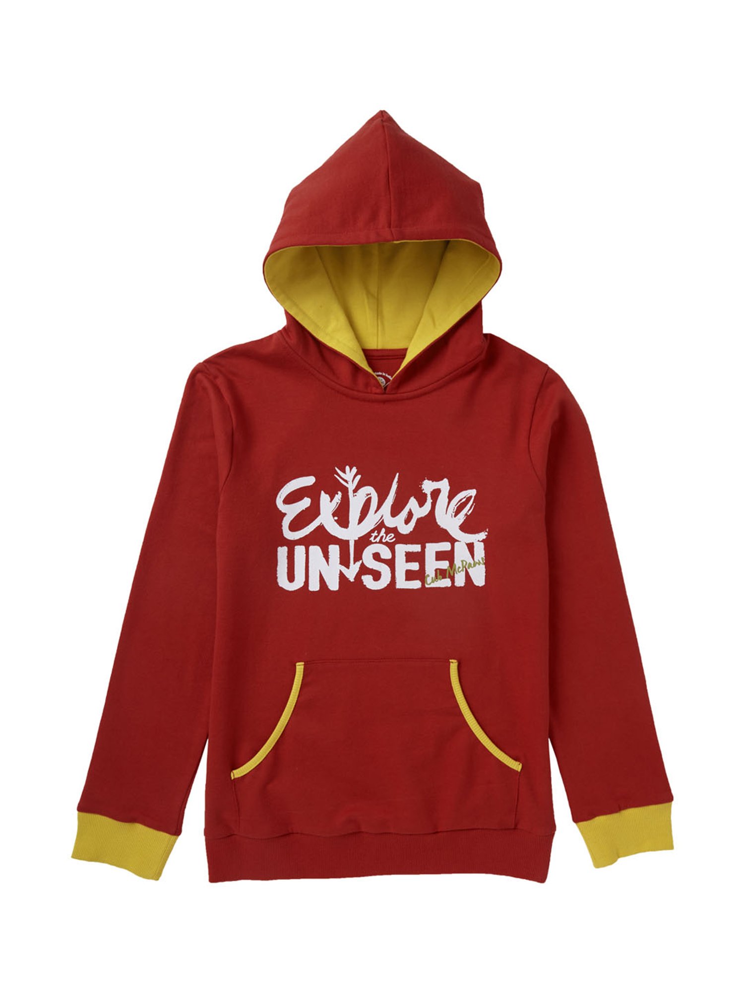 Cub McPaws Kids Red Printed Hoodie