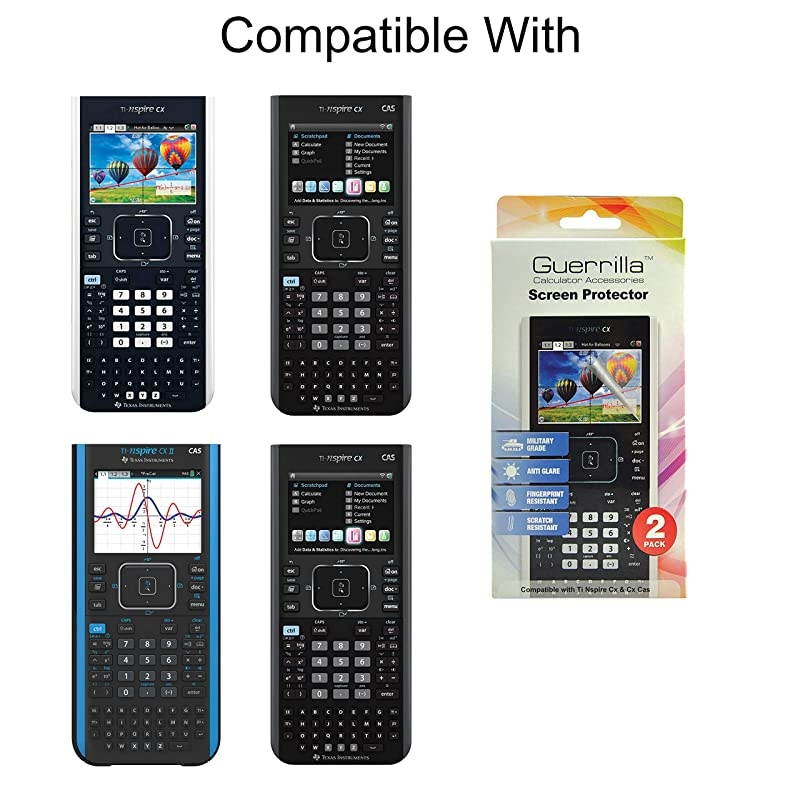 Military Grade Screen Protector 2Pack For TI Nspire CX CX CAS CX II and CX CAS II Graphing Calculator